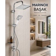 Marinox Başak Duş Seti – Tepe Duşu, El Duşu, Sabunluklu, Premium Krom Kaplama