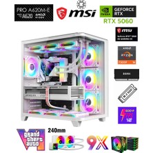 Zeiron Mirage X50 White AMD Ryzen 5 7500F-MSI A620M-B/ MSI Geforce RTX 5060 X2 Ice/1TB M.2/16GB DDR5 Sıvı Soğutmalı Beyaz-Oem Oyuncu Paket