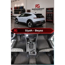 Hyundai Ionıq 3 Siyah Üzeri Beyaz Dikiş 8d Diamond Premium Havuzlu Deri Oto Paspas