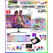Zeiron Warrior Mini X55 White Pro⚡R5 7500F⚡16GB⚡DDR5⚡1TB M.2 SSD⚡MSI RTX5060⚡27" 240Hz Kule Tipi Fan Premium Oyuncu Bilgisayar