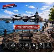 Rose Teknoloji  Hd Kamera Katlanabilir Gövde Uygulama Kontrollü 360 Derece Dönme Çift Bataryalı ve Taşıma Çantalı Drone