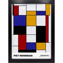 Kaynock Piet Mondrian Composition A, Modern, Contemporary Art, Tablo Dijital Tasarım Tablo Siyah