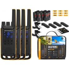 Motorola T82 Extreme Quad 4'lü Telsiz Seti – PMR446, Ipx4, Vox