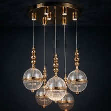 HA Craft H-Acraft Gold Led'li Modern Küre Avize 5'lı