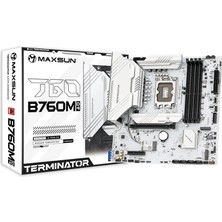 Maxsun Termınator B760M-D4-ICE 4400(OC) Dp HDMI M.2 Matx Beyaz Ddr4 1700PIN Anakart