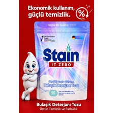 Stain İt Zero Stain It Zero Hepsi Bir Arada Toz Bulaşık Makinesi Deterjanı & Güçlü Temizlik Üstün PARLAKLIK40 Yıkama