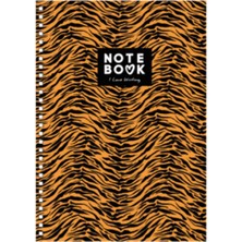 Be Online Leopard Collection Fire Wild Sert Kapak 17X24 Çizgili Defter Leopard-03-Lnd