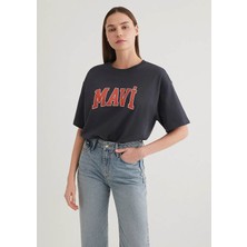 Mavi Mavi Logo Baskılı Antrasit Tişört 1600843-82185