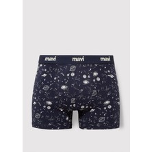 Mavi Gezegen Baskılı Lacivert Boxer 092456-33648
