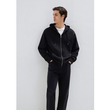 Mavi Kapüşonlu Fermuarlı Siyah Basic Sweatshirt 0S10277-900