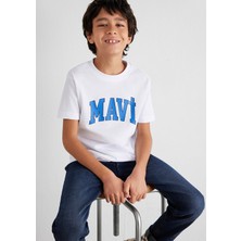Mavi Mavi Logo Baskılı Beyaz Tişört 6610030-620