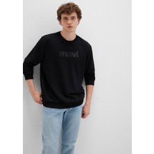 Mavi Mavi Logo Baskılı Siyah Sweatshirt 066303-900