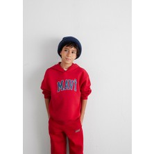 Mavi Mavi Logo Baskılı Kırmızı Kapüşonlu Sweatshirt 6610110-70464