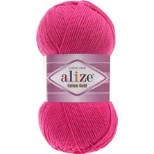 Alize Cotton Gold Fuşya 149 Örgü İpi %55 Pamuk %45 Akrilik Renkli Klasik İplik
