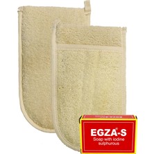İpek Naturel Ipek Naturel Kabak Lifi Kese Çift Taraflı El Geçmeli Spa Seti + Egza-S Sabunu Banyo Hamam Kesesi