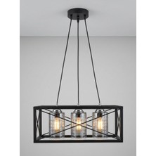H-Acraft Modern Curva Metal Füme Avize 3'lü