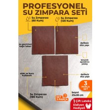 23X28 cm Su Zımparası Seti 60 120 180 Kum 3 Parça Islak Kuru Temizleme ve Yüzey Zımparası + Eldiven