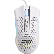 Redragon M808 Storm Ultralight Kablolu Oyun Faresi, 85G Hafif Petek Kabuk - 12.400'E Kadar Ayarlanabilir Dpı - Optik Sensör - 7 Programlanabilir Düğme - Pc Oyuncuları Için - Beyaz