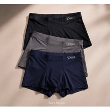 Ece's Design Dikişsiz Buz Ipek Ter Uzaklaştıran Spor Özel Tasarım Erkek Iç Giyim 3 Parça 1010 Boxer
