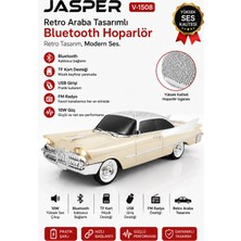 Jasper JPR-1508 Nostaljik Araba Tasarımlı Bluetooth Hoparlör 10W Güçlü Ses Fm Radyo USB Tf Kart Destekli