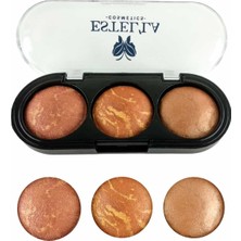 Estella 3'lü Terracotta Renkli Allık Seti Yüksek Pigmentasyonlu Profesyonel Makyaj Ürünü