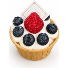 Haki Store Frambuazlı ve Yaban Mersinli Tart Buzdolabı Magneti - 3D Gerçek Görünümlü Yumuşak Dekoratif Buzdolabı Magneti