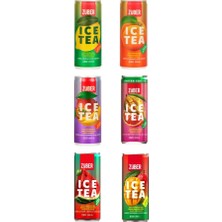Züber Ice Tea Yeni Soğuk Çay Deneme Paketi 250ML x 6 Adet (Limon,şeftali,tropik,mango,karpuz,greyfurt)