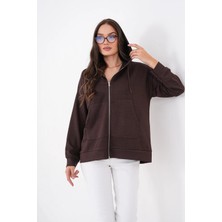 Mega Life Kapşonu Kuş Gözlü Demir Fermuarlı Oysho Sweatshirt