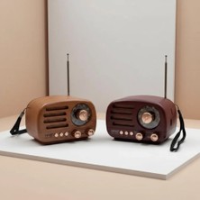 Hsc Bilişim Bluetooth Destekli Ahşap Tasarımlı Nostaljik Müzik Çalar Radyo USB Sd Kart Girişli