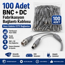 Karer 100 Adet Fabrikasyon Bnc + Dc Power Jack Kablolu Cctv Güvenlik Kamera Görüntü ve Güç Bağlantı Kablosu