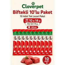Cloverpet Biftekli Krema Kedi Ödül Maması 10’lu Paket 10x14 Gr
