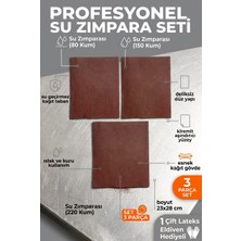 Uniflex 23X28 cm Su Zımparası Seti 80 150 220 Kum 3 Parça Islak Kuru Yüzey Zımparası + 1 Çift Eldiven
