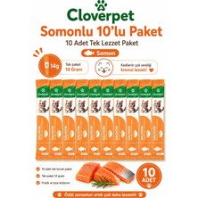 Cloverpet Somonlu Krema Kedi Ödül Maması 10’lu Paket 10x14 Gr