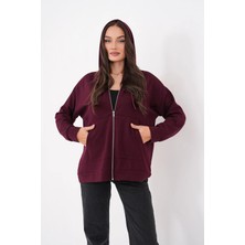 Mega Life Kapşonu Kuş Gözlü Demir Fermuarlı Oysho Sweatshirt