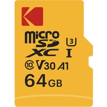 Happy Trend Kodak Micro Sd Kart 64 Gb, Anahtar, Gopro, Dron, Akıllı Telefonlar, Microsdxc Uhs-I Bellek Çubuğu - 100 Mb/s'ye Kadar, 4K UHD Video, A1, U3, Sınıf 10