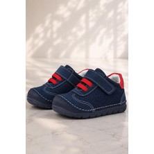 Şeker Bebe Hakiki Deri Lacivert İlk Adım Erkek Bebek Ayakkabı