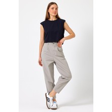 Vena Kadın Stacy Buz Gri Slouchy Chino Pantolon (Lyocell)