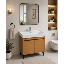 Akademik Mimarlık 80 cm Banyo Dolabı Mdf Bambu Renk