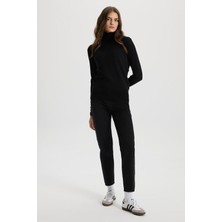 Kadın Norah Siyah Beli Lastikli Gabardin Pantolon - 11802G-028