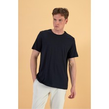 Vena Erkek Danny Siyah Sıfır Yaka Pamuklu Basıc T-Shirt