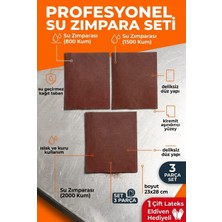 Uniflex 23X28 cm Su Zımparası Seti 800 1500 2000 Kum 3 Parça Islak Kuru Ince Polisaj Zımparası + Eldiven