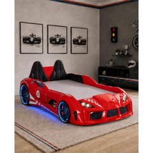 Setay Arabalı Yatak, Raceing Car V8 Full Ledli Koltuklu Arabalı Yatak 100X190 cm