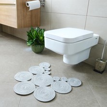 Home Turko Bohem Tarz Jüt Klozet Önü Paspası - Doğal Jüt, Yıkanabilir ve Dayanıklı Halı, Şık ve Dekoratif Banyo