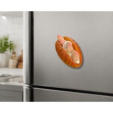 Haki Store Çilekli Kremalı Pasta Buzdolabı Magneti - 3D Gerçek Görünümlü Yumuşak Dekoratif Buzdolabı Magneti