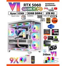 Zeiron Mirage X50 Pro White⚡MSI⚡RTX5060 8GB ∣ R7 5700X ∣ 32GB RAM ∣ 1TB M.2 SSD Sıvı Soğutmalı Oyun Bilgisayarı