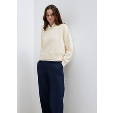 Mavi Bisiklet Yaka Ekru Sweatshirt 1S10387-70049