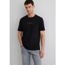 Mavi Mavi Logo Baskılı Siyah Tişört 0612732-900