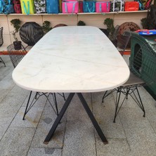 Moroccan Dolomit Mermer Masa Oval