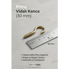 Primeaks 12 Adet Mini Kancalı Piton Vida 3 cm 30 mm Küçük Askı Kancası