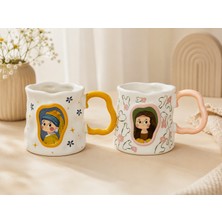 Palto Tasarım Vintage Tasarım 2'li Kupa Seti - Hediye Seramik Fincan